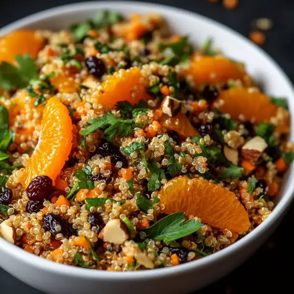 Ensalada de Zanahoria y Naranja con Quinoa y Hierbas Frescas