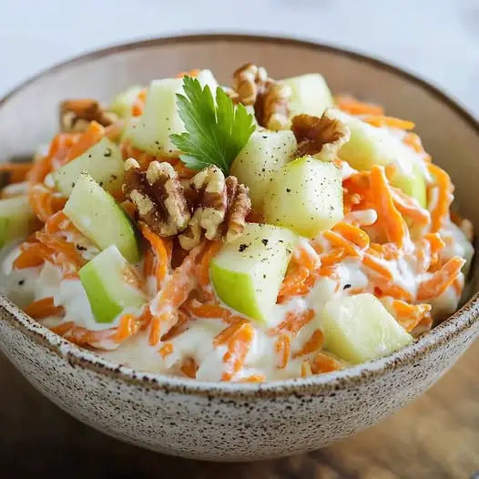 Ensalada Nocturna de Yogur, Manzana & Nueces – 4 Ingredientes, 100% Ligera!