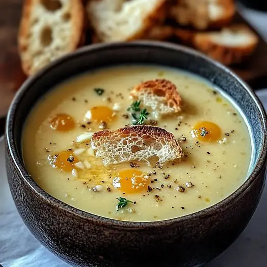 Sopa de ajo francesa