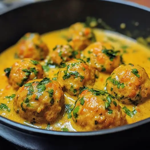 Bolitas de zanahoria y garbanzos en salsa de coco y curry