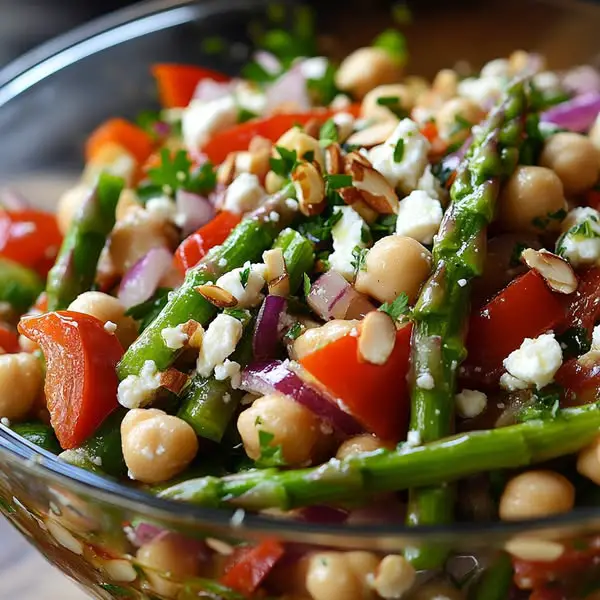 Ensalada de Garbanzos, Espárragos y Vinagreta de Miel y Limón