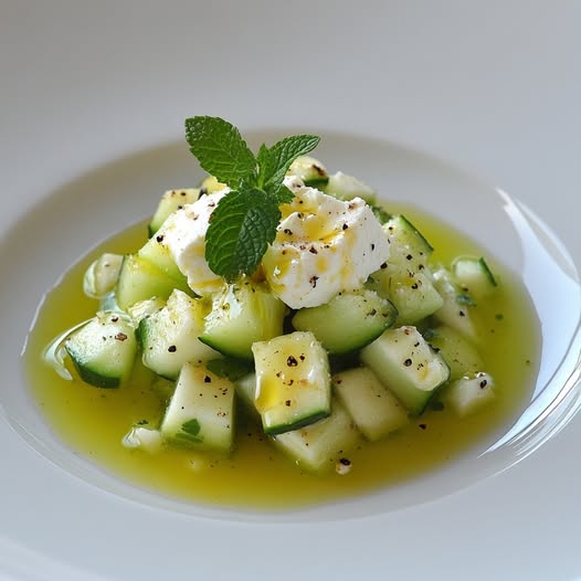 Tartar de Manzana Verde, Pepino y Queso Fresco con Toque de Limón
