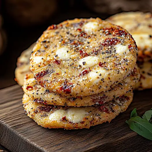 GALLETAS SALADAS CON TOMATE SECO Y MOZZARELLA