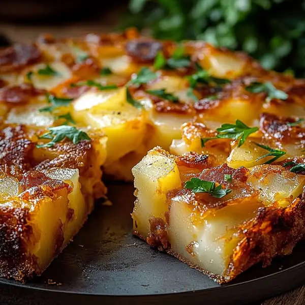 Un pastel de patatas tierno, realzado por el chorizo ​​y suavizado por la mozzarella