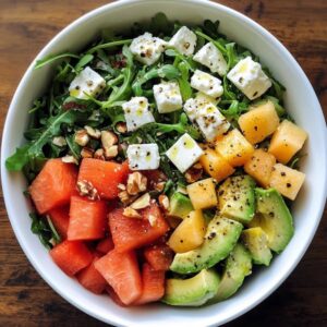Bowl Fresco de Aguacate, Melón, Rúcula y Queso Feta Español