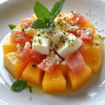 Tartare de Melón con Jamón Ibérico, Menta y Queso Fresco