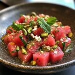 Ensalada Fresca de Sandía, Queso de Cabra y Pistachos con Toque de Menta