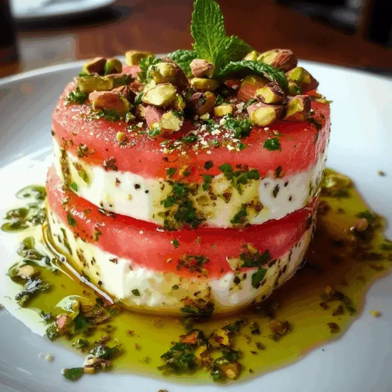 Ensalada de Sandía y Queso de Cabra con Vinagreta de Menta y Pistachos