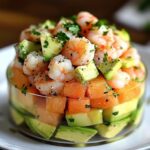 Tartar de Aguacate, Melón y Gambas con Lima y Cilantro Fresco
