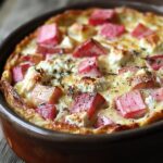 Dulce y Ácido: Clafoutis Salado de Ruibarbo, Queso de Cabra Fresco y Tomillo Fresco