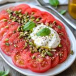 Carpaccio de Tomate y Sandía con Pistachos y Burrata Cremosa