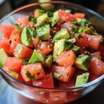 Tartar de Sandía, Tomate y Aguacate con Albahaca Fresca